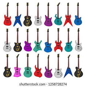 Set of electric guitars. Vector illustration.