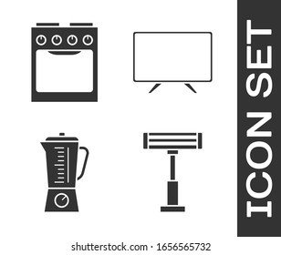 Set Electric heater , Oven , Blender  and Smart Tv  icon. Vector