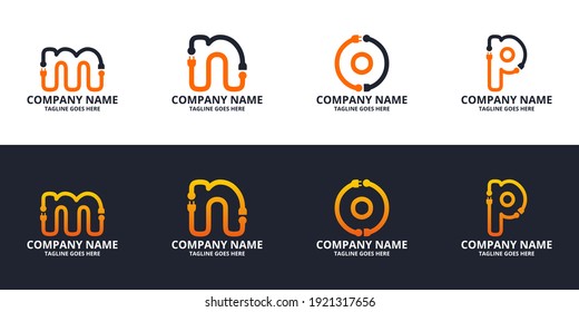 Set Electric initial letter Logo Icon Template. Illustration vector graphic. Design concept Electrical plug  With letter symbol. Perfect for corporate, more technology brand identity