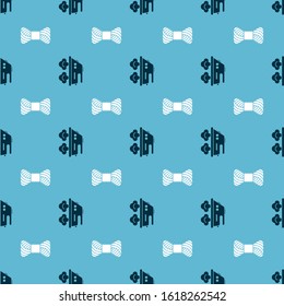Set Electric iron and Sewing thread on spool on seamless pattern. Vector