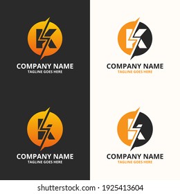Establecer plantilla de icono de logotipo de letras iniciales Electric K. Gráfico vectorial de ilustración. Concepto de diseño Enchufe eléctrica con símbolo de letra. Perfecto para una identidad de marca corporativa más tecnológica