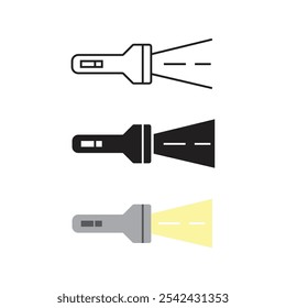 Set Of Electric Lamp Icon Vector Design.