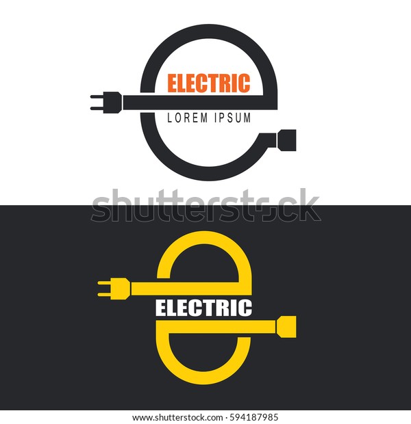 Set Electric Logos Connection Electric Devices Stock Vector (Royalty ...