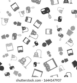Set Electric mixer , Oven , Table lamp  and Vacuum cleaner  on seamless pattern. Vector