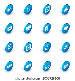 Set Electric plug, Computer cooler, Processor with CPU, SSD card, Hard disk drive HDD, monitor screen,  and Case of computer icon. Vector