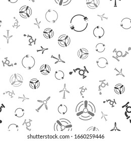 Stecker, Windturbine, Wasserhahn und Windturbine auf nahtloses Muster setzen. Vektorillustration