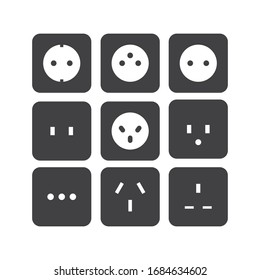 set of  electric socket in the word vector illustration design 