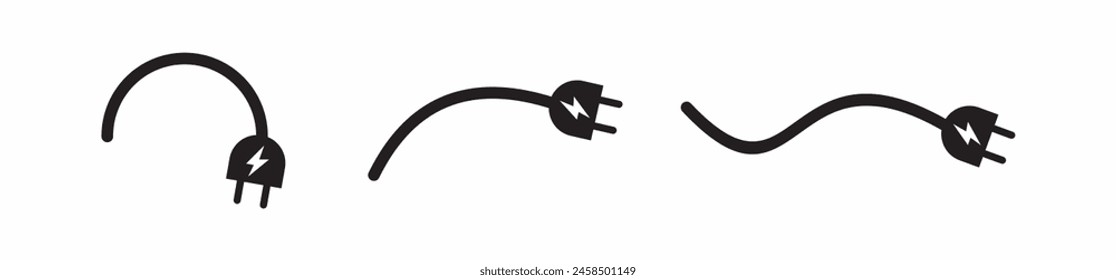 set of electric wires vector illustration