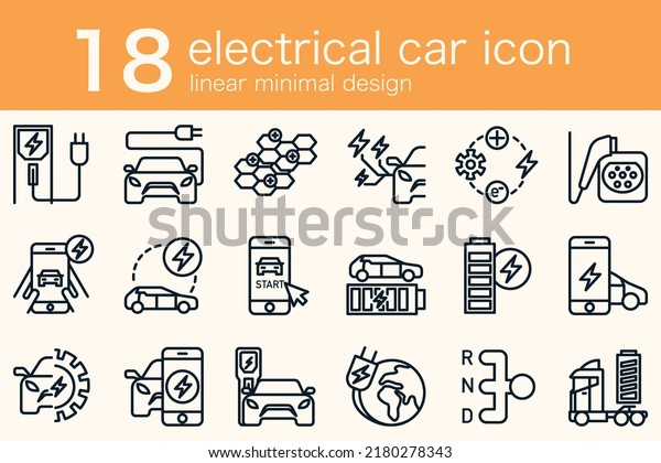 set of
electrical ev car minimal linear
design