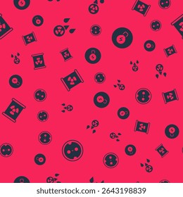Set Electrical outlet, Acid rain and radioactive cloud, Radioactive waste barrel and Light bulb with concept of idea on seamless pattern. Vector