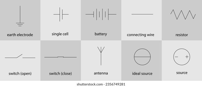 Set of Electrical Symbols. EPS10 Vector 