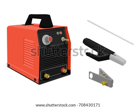 set of Electrical welding equipment on transparent background
