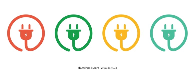 Set of  Electricity power plug symbol collection. Vector illustration.