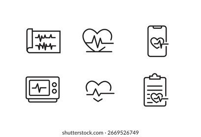 Set of Electrocardiogram icon vector illustration