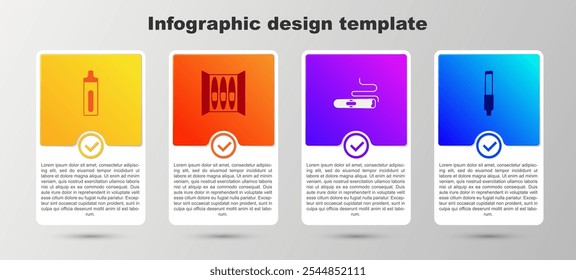 Set Electronic cigarette, Cigar,  and Cigarette. Business infographic template. Vector