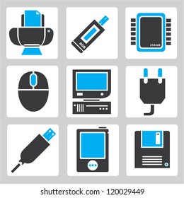 Set of electronic device icons