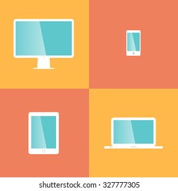 Set of electronic devices icon