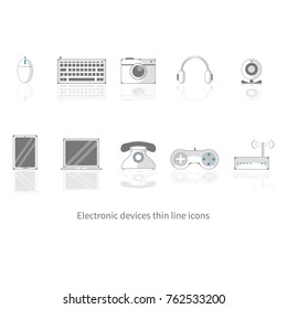 Set of Electronic devices icons 