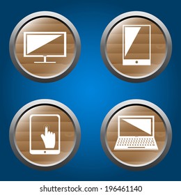 set of electronic devices. Smart phone, tablet  computer, monitor, notebook icons