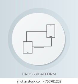 Set of electronic devices use cross-platform. Smartphone, tablet and desktop computer