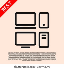 Set of electronic devices Vector icon 10 EPS