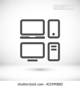 Set of electronic devices Vector icon 10 EPS