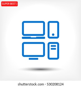 Set of electronic devices Vector icon 10 EPS