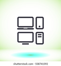 Set of electronic devices Vector icon 10 EPS