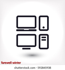 Set of electronic devices Vector icon 10 EPS