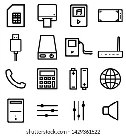 Set of electronic devices vector icons. EPS 10