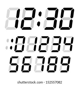 Set Electronic Digits Black Numbers On Stock Vector (Royalty Free ...