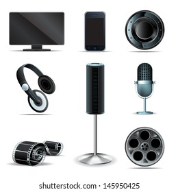 set of electronic icons can be used for website decoration, icon or holiday design