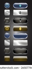 A set of electronic keys, buttons on a black background