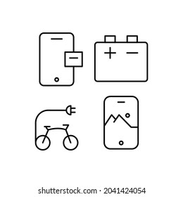 Set of electronic line icon design collection vector