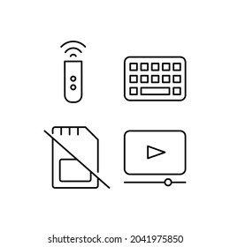 Sammlung von elektronischen Linien-Symbol-Designs einzeln