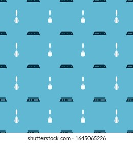 Set Electronic scales  and Kitchen whisk  on seamless pattern. Vector