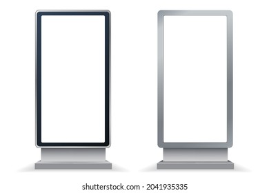 Set of Electronic Various Billboards on white background, realistic vector illustration