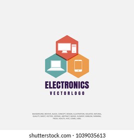 set, electronics icons, object silhouette. Vector illustration