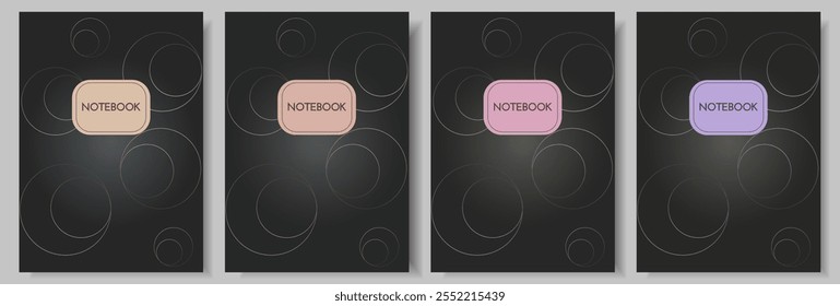 Set of elegance cover page templates.  Applicable for notebooks, planners, brochures, books, catalogs, notepads, diaries. Vector illustration