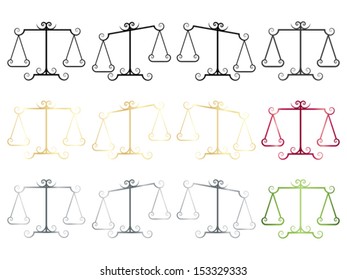set of elegance scales icons