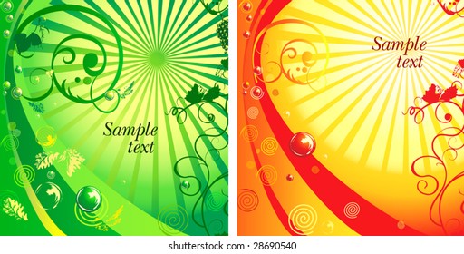 Set elegance and universal flower backgrounds with bud, element for design, vector illustration