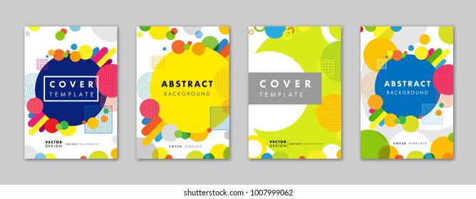 Conjunto de elegante fondo de plantillas geométricas abstractas para el diseño de portada de folletos empresariales. Plantilla vectorial de color moderno aplicable para carteles, folletos, carteles, presentaciones, informes y banners