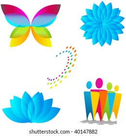 Set of elegant abstract symbols
