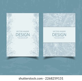 Set von eleganten abstrakten Vorlagen mit floralem Design. Geeignet für die Gestaltung von Plakaten, Karten, Einladungen, Flyern, Cover, Bannern, Broschüren. Vektorgrafik.