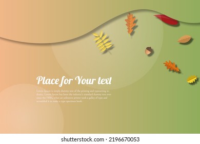 Set von elegantem Herbstwebbanner. Vektorgrafik-Vorlage mit bunten Blättern, zum Verkauf Werbung. Der Herbst hinterlässt Hintergrund mit Platz für Text.