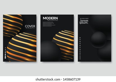 Set of elegant background design.Colorful gradients, golden, card, background, cover, Eps10 vector.Black and golden texture