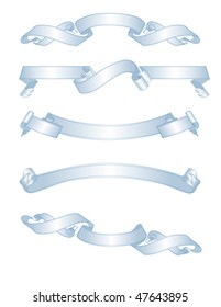 Set of elegant blue banners