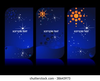 Set of elegant blue starry business cards