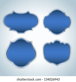 Set of elegant blue vintage labels
