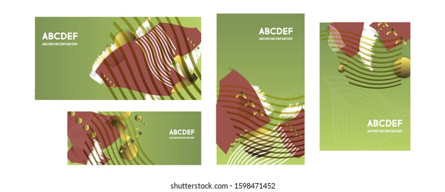 Set of elegant card, background, cover. Geometric frame template bright graphic trendy